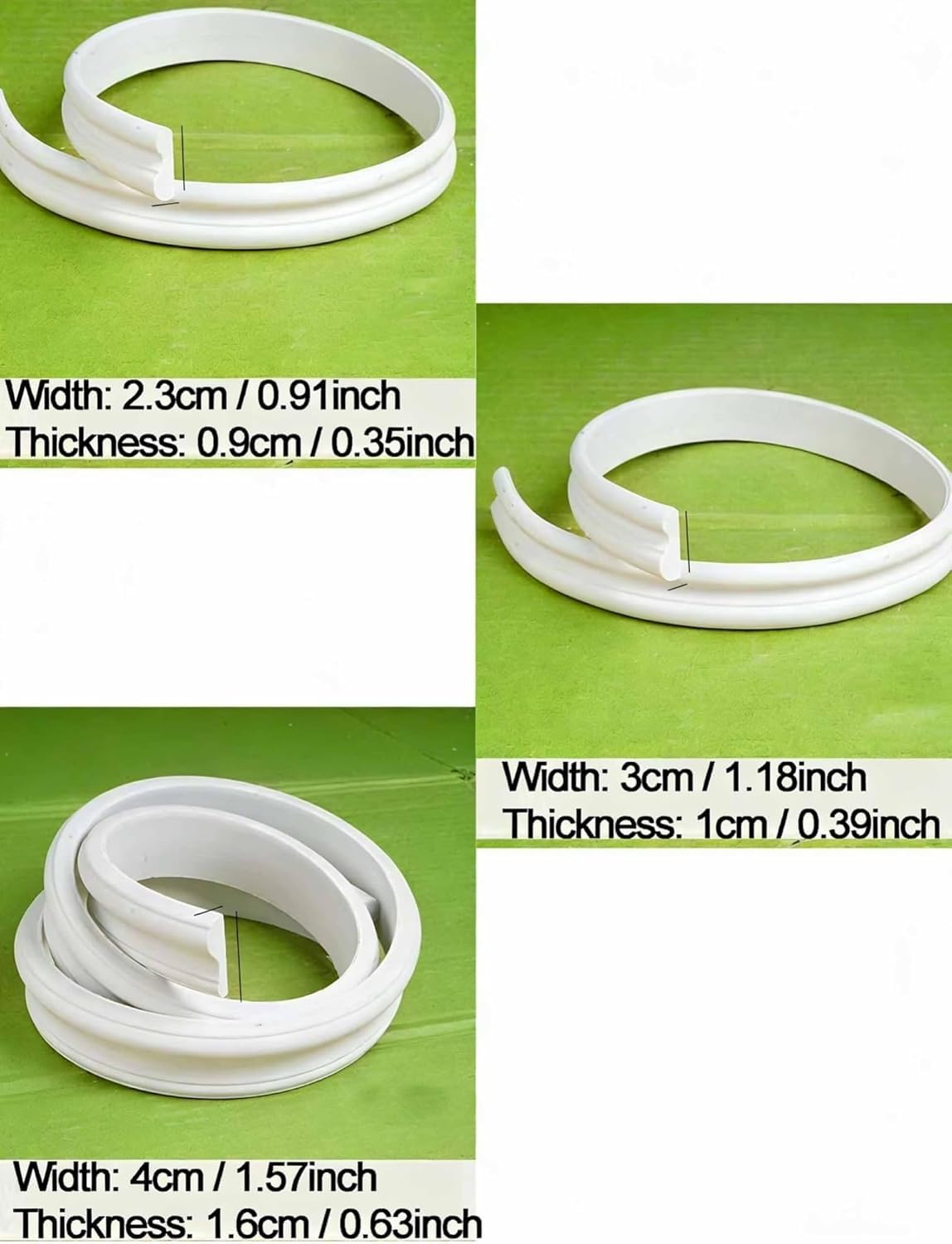Kit de Arco de Pared Flexible para Moldura de Puerta 3/4/2,3cm | Adorno Decorativo de PVC Pintable Cortable para Protección de Paredes Interiores(W 4cm(1 1/2"),L7m/23ft)