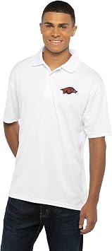 قميص بولو Vantage Apparel NCAA رجالي أبيض ممتاز لامتصاص الرطوبة