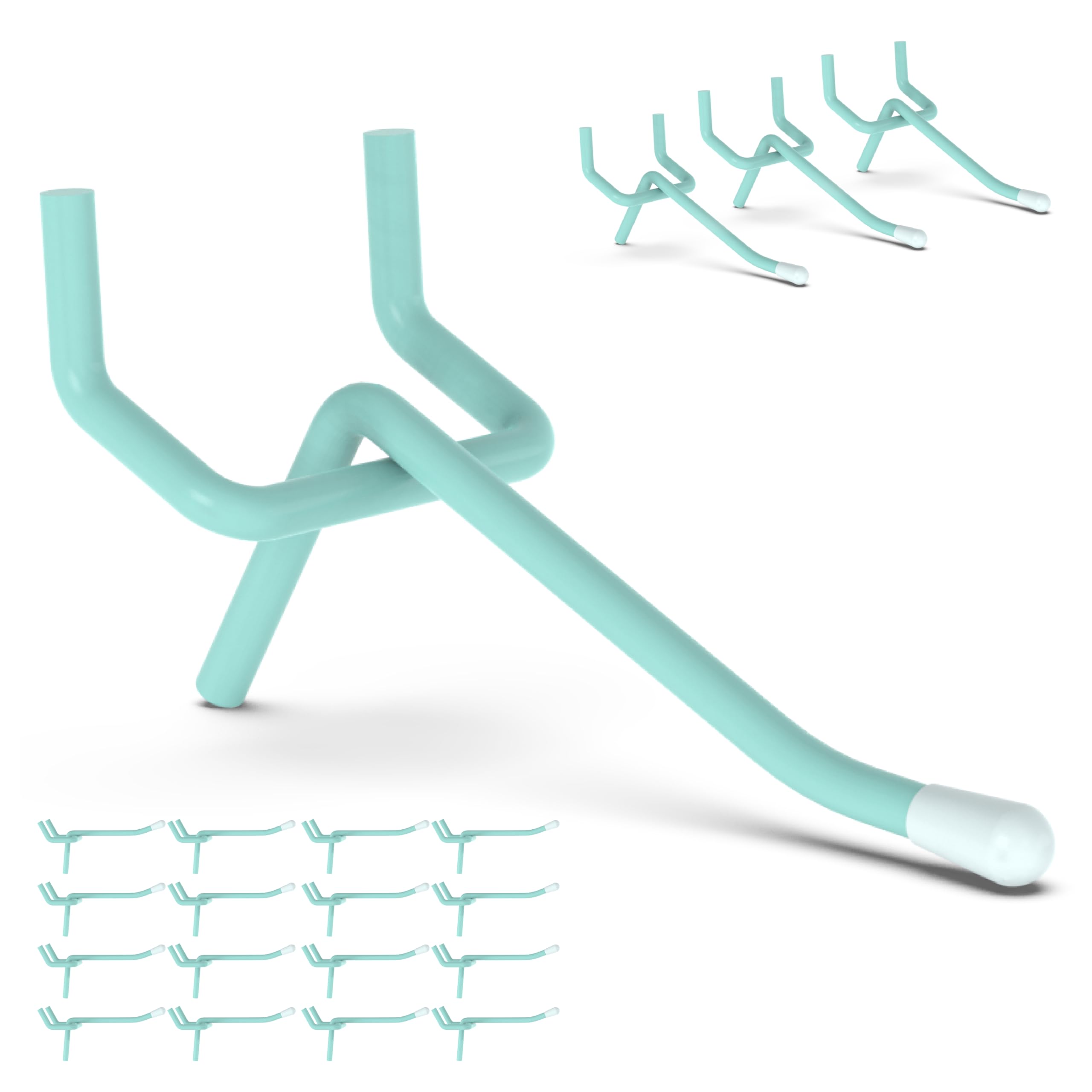 HUHOLE Pegboard Hooks 2 Inch 50PC, Blue Peg Board Hooks, Fit 1/4" or 1/8" Pegboard, Ideal Peg Board Organizer Accessories for Garage Tool Organization, Wall Storage (Blue, 2 Inch)