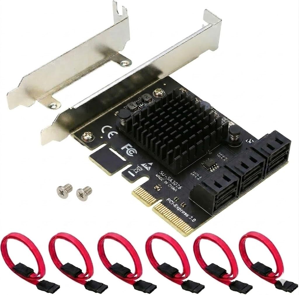 Amazon.com: BTBcoin 6-Port SATA Expansion Card, PCIe 3.0 x4