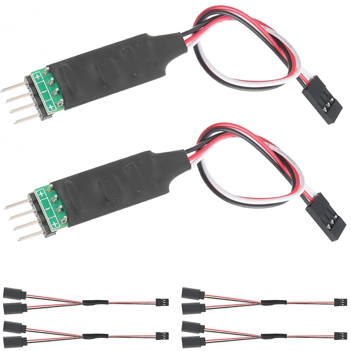 Youmile 2 pcs RC Controller Switch,RC Model Car Light Third Channel Switch CH3 Upgrade Strobe Mode Car Light Remote Control Board with Y Connector 3 Pin Servo Extension Cord Wire Cable