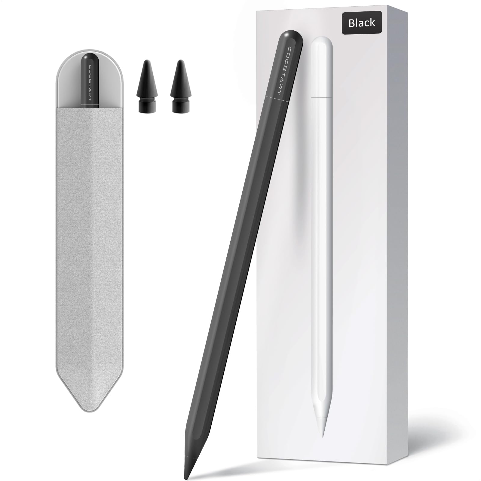 Stylus Pen for iPad 9th&10th Generation, 5 Mins Ultra Fast Charging Active Pencil Compatible with 2018-2023 Apple iPad Air 3/4/5, iPad 6/7/8/9/10, iPad Mini 5/6, iPad Pro 11"/12.9", Black