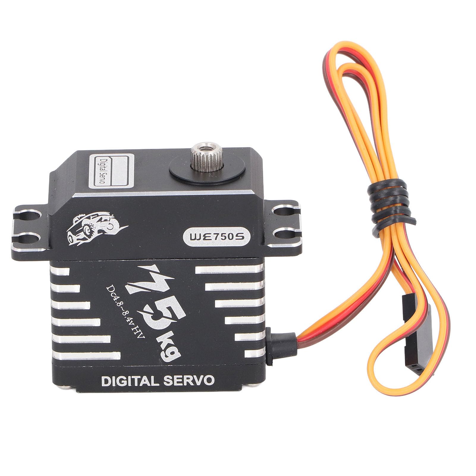 75KG Digital Steering Servo, 180 Waterproof Full Metal Gear Brushless Servo with 25T Servo Arm for 1/10 1/8 1/5 RC Car Robot RC Boat Airplane Helicopter