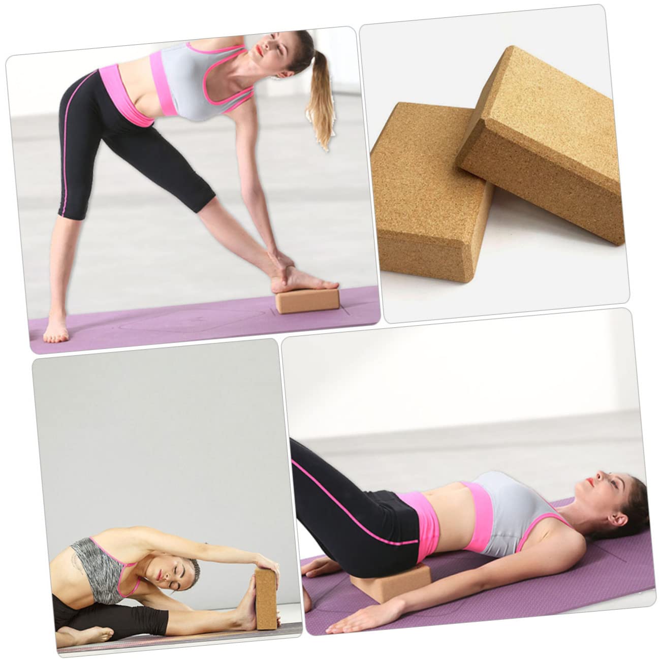 Toyvian Yoga Block aus Eichenholz Hohe Dichte Rutschfest und Plan für Dehnübungen und Bauchmuskeltraining