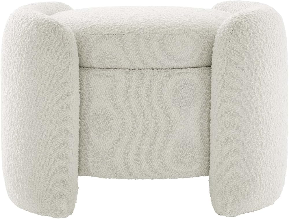 Pouf de rangement ottoman rond rembourré salon et chambre
