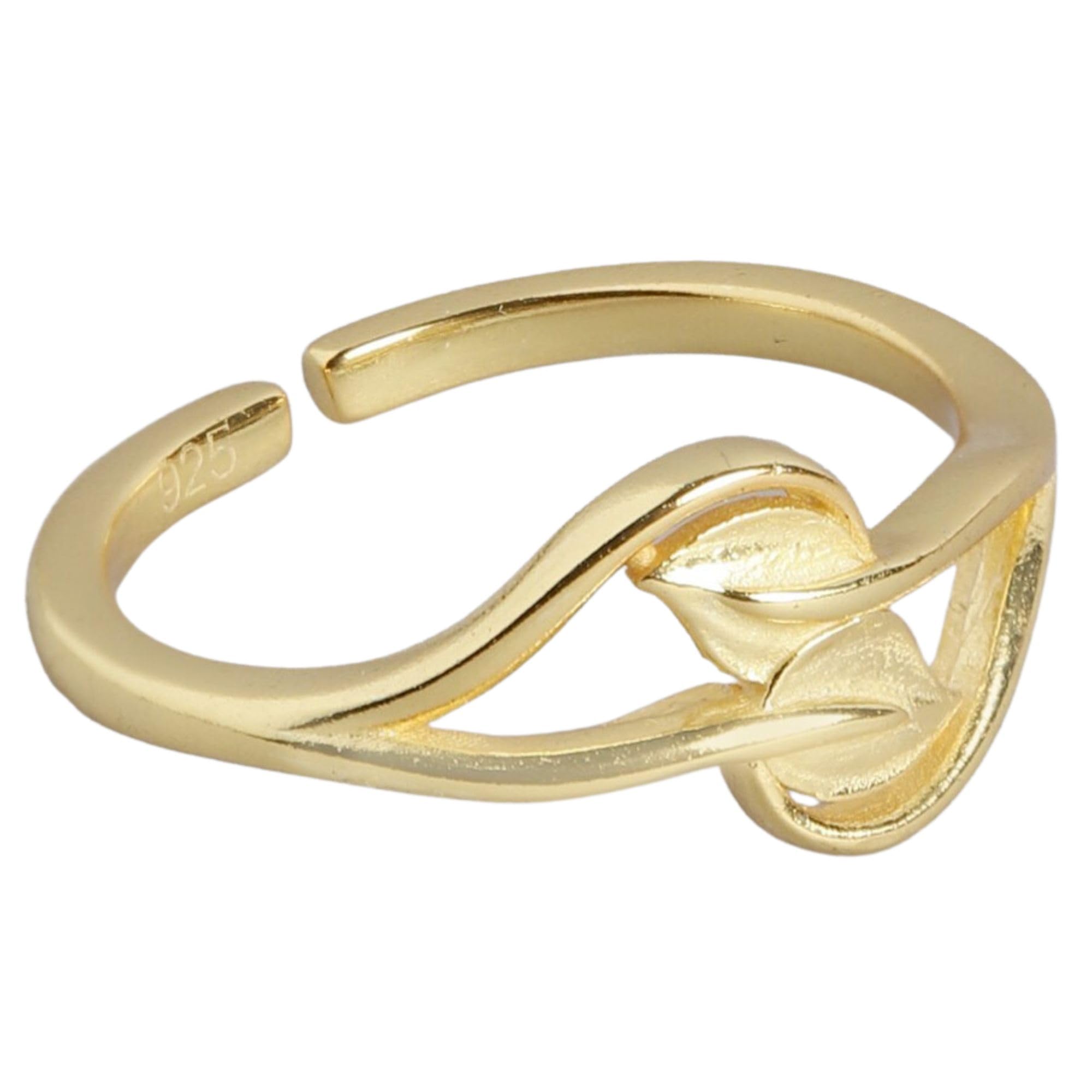 ZAVYA 925 Sterling Silver Leafy Affair Gold Plated Ring for Women | Gift for Women and Girls | With Certificate of Authenticity and 925 Hallmark (B0CKN1MBVQ) Amazon Price History, Amazon Price Tracker
