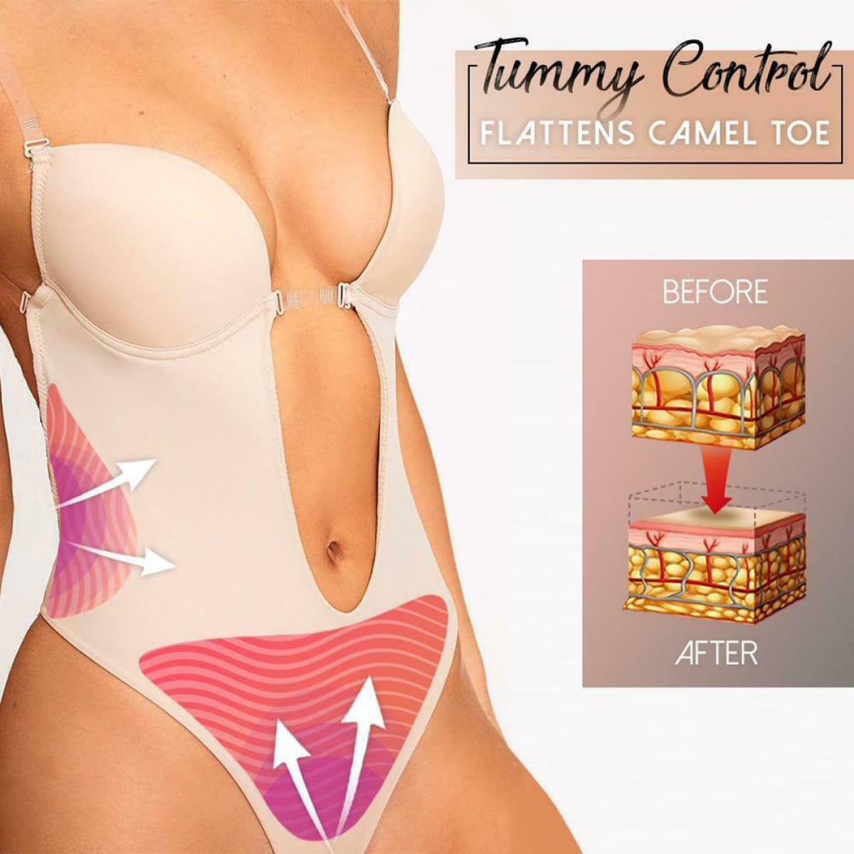 Yardwe Corsé sin Espalda Moldeador para Mujer Faja Adelgazante Invisible de Piel Talla Xl Bustier Sujetador sin Costuras Control de Cintura y Soporte Cómodo para Uso Diario