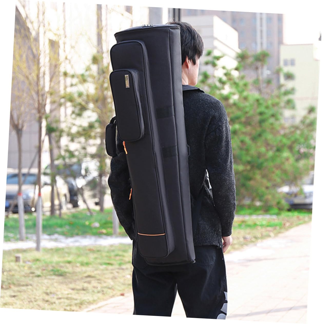 Custodia Semirigida per Trombone in Oxford Cloth Nero Grande Capacità | Design Creativo, Velluto Interno, Alta Resistenza All'usura, Pratica da Trasportare