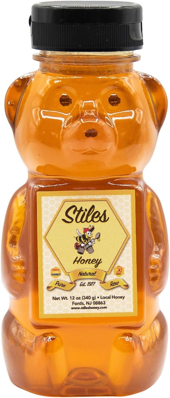 Stiles Honey Bear 12 ounce Pure and Natural Wildflower Honey Squeeze Bottle