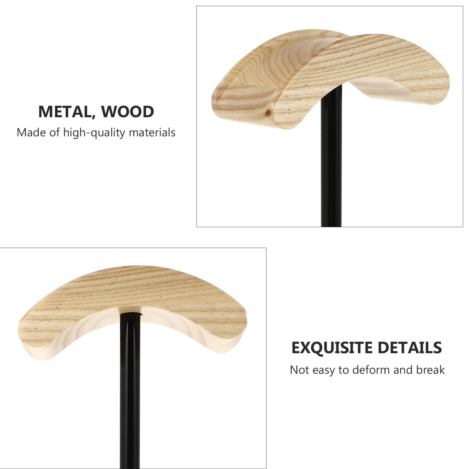 SHINEOFI Soporte para Auriculares de Madera Soporte para Gaming Diseño de Gancho Arqueado Base Estable para Escritorio para Hogar y Tiendas