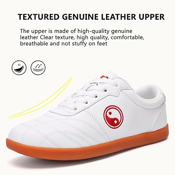 Breathable Martial Arts Shoes,Tai Chi Training Shoes Non Slip Sneakers,Black/White Kung fu Walking Shoes, Tai ji Kong Fu Taekwondo Sport Karate Shoes for Women Men(Size:45EU,Color:White 1)