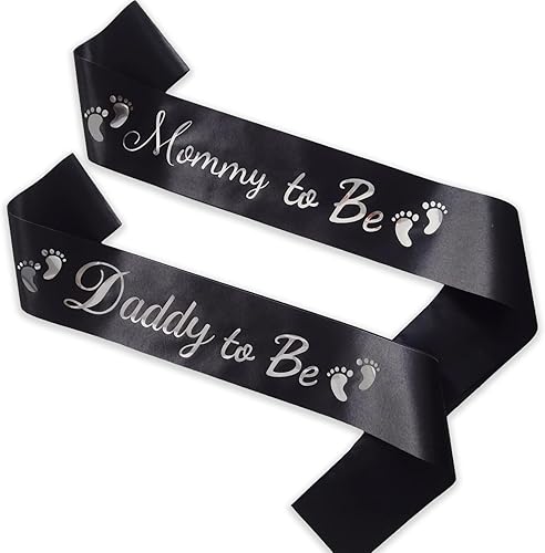 2 bandas para baby shower, regalos de fiesta de baby shower para nueva mamá papá, suministros de revelación de género, regalos de decoración para