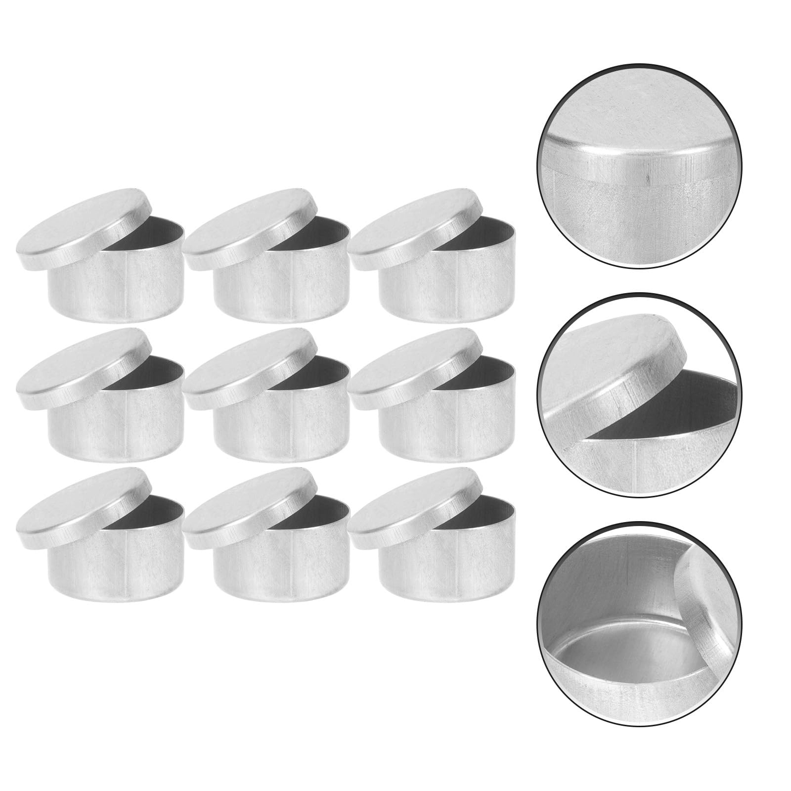 Boîtes de Pesée Rondes pour Échantillons de Sol en Aluminium Argenté 9pcs Surface Lisse Adaptées aux Expériences de Laboratoire