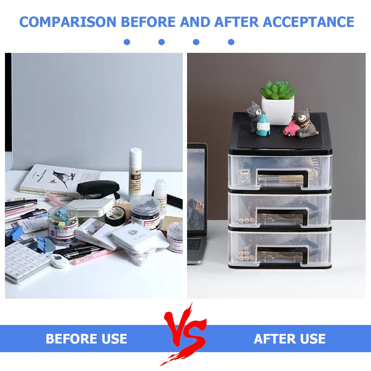 Boîte De Rangement 3/4 Couches Avec Tiroirs - Blanc