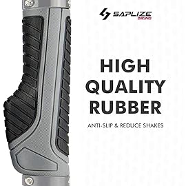 SAPLIZE Bike Handlebar Grips, Knife-Shaped, PR03 (Grey+Black)