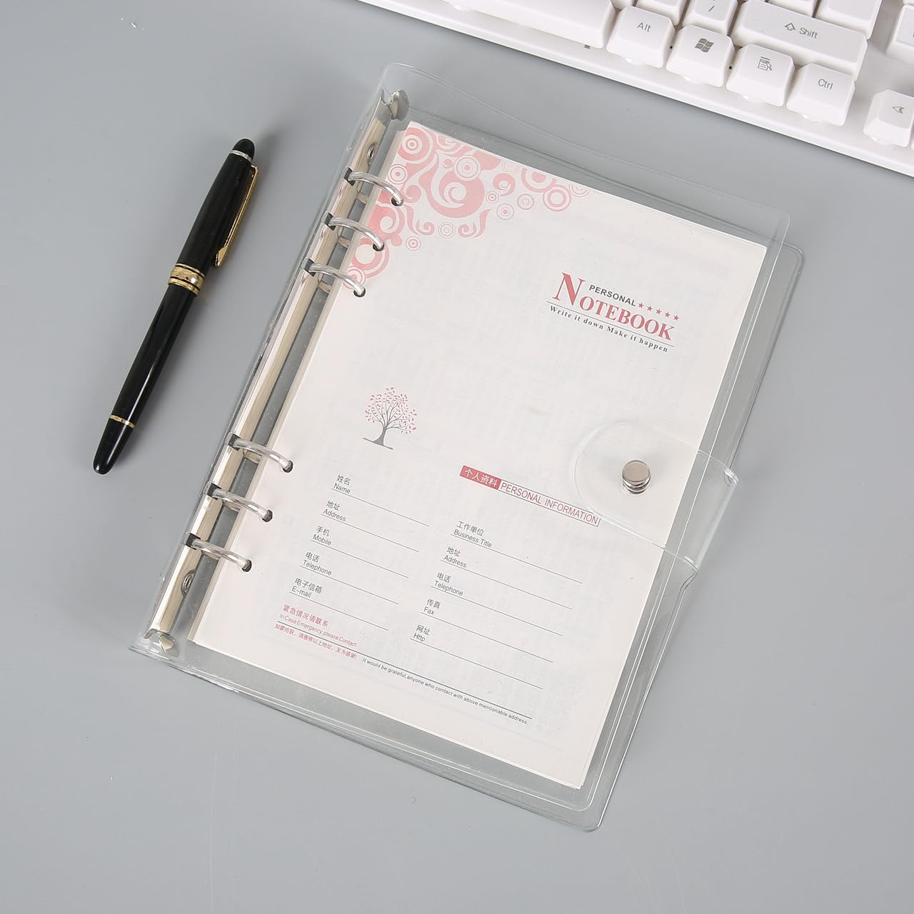 Amazon.co.jp: EFFORTS 6穴 透明PVCなシステム手帳 A5 バインダー