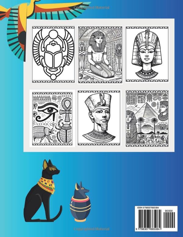 Ancient Egypt Coloring Book: Coloring Book For Adults & Kids with +50 high quality images for Ancient Egyptian Pharaohs, Kings, Queens and mummies (Ancient Pharaohs: Coloring and Activity Book Series) - Image 2