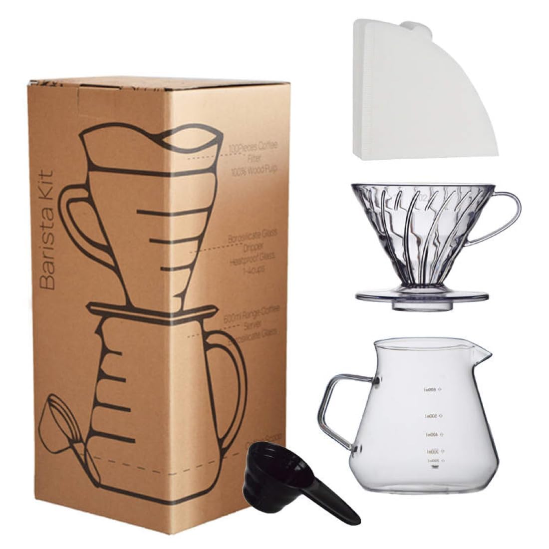 V60 Coffee Maker Set, Size 02, Capacity 600ml (Coffee Gift Set)
