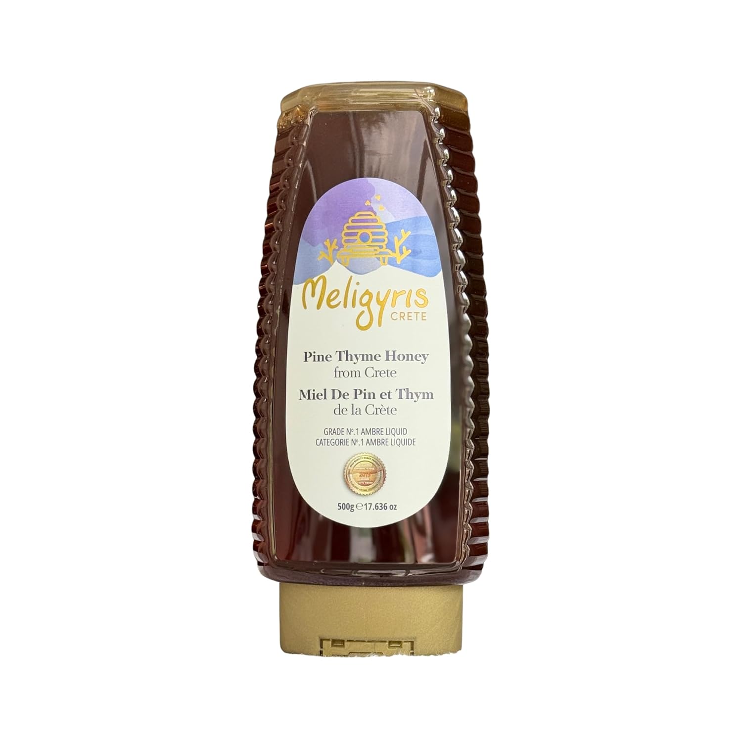 Meligyris Pure Pine Thyme Honey from Crete, Greece -100% Pure, Raw, and Unfiltered, Non-GMO (60 x 30 g Glass Jars)