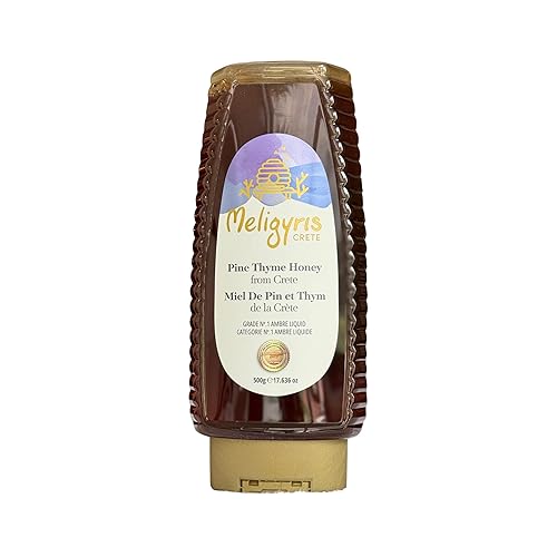 Miniatura 10 de Meligyris - Miel de tomillo de pino puro de Creta, Grecia, 100% pura, cruda y sin filtrar, sin OMG, 52.92 onzas