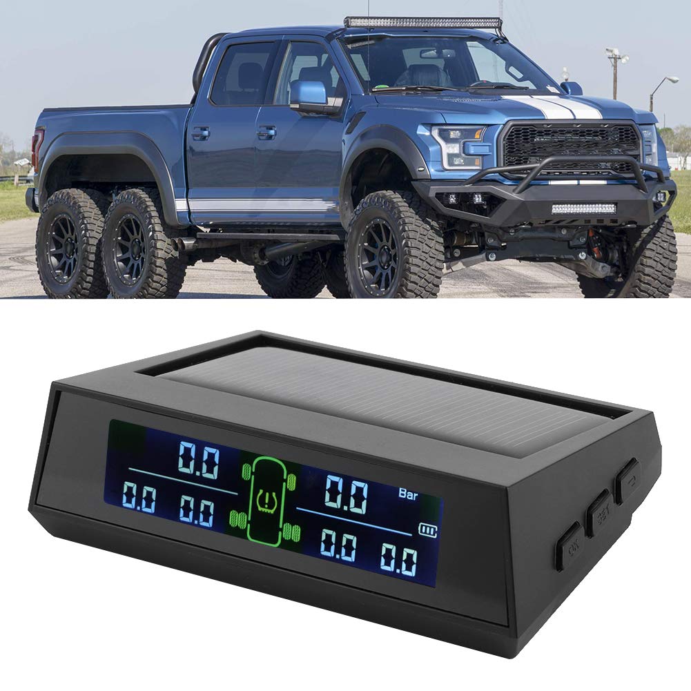 Aukson Sistemi di monitoraggio della Pressione dei Pneumatici Rilevatore TPMS di Carica Solare con sensore Esterno LCD 6 per