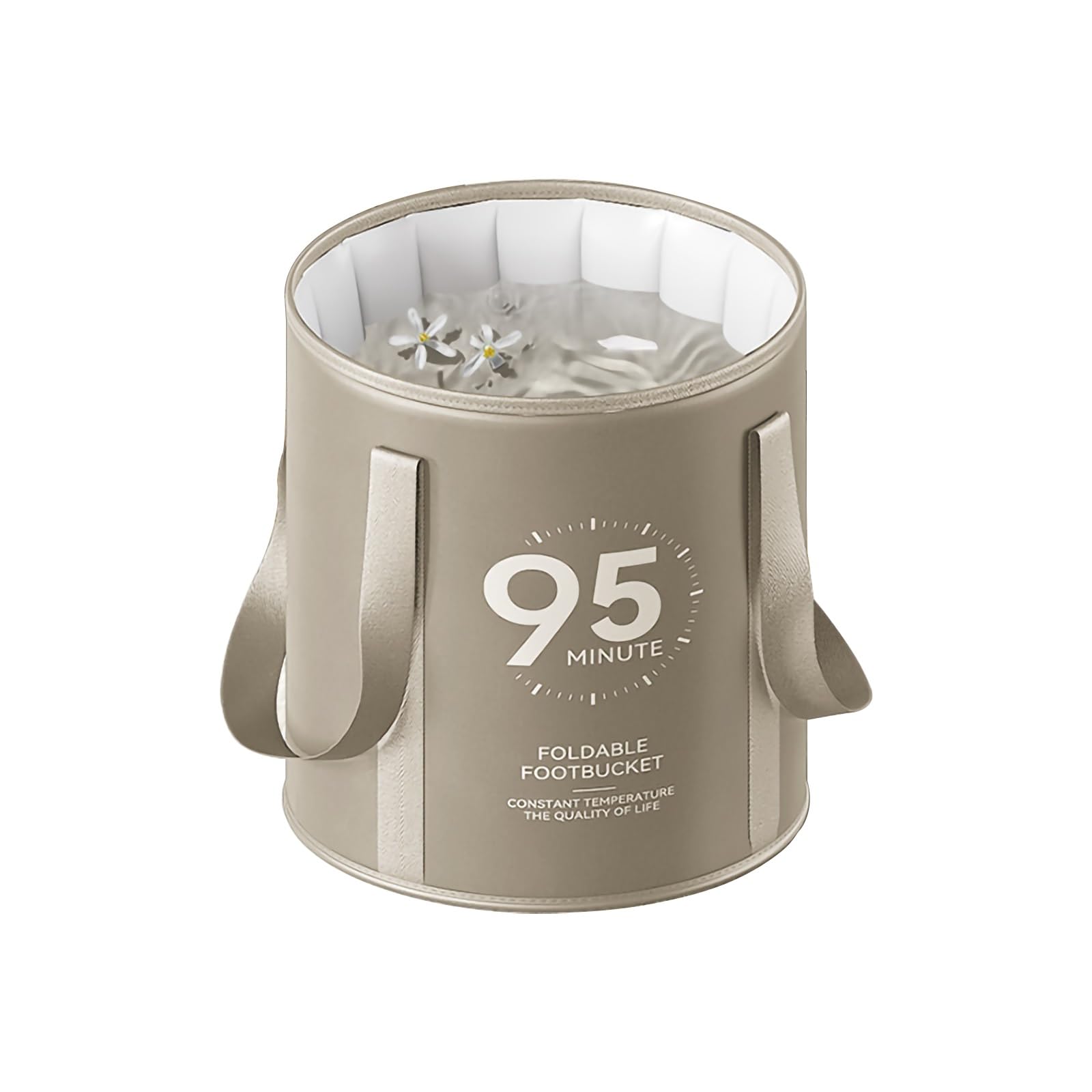 HonaKo Accueil portable approfondissement épaississement pliant pied bain seau avec couvercle résistant à haute température pied bain seau (Color : Gray)