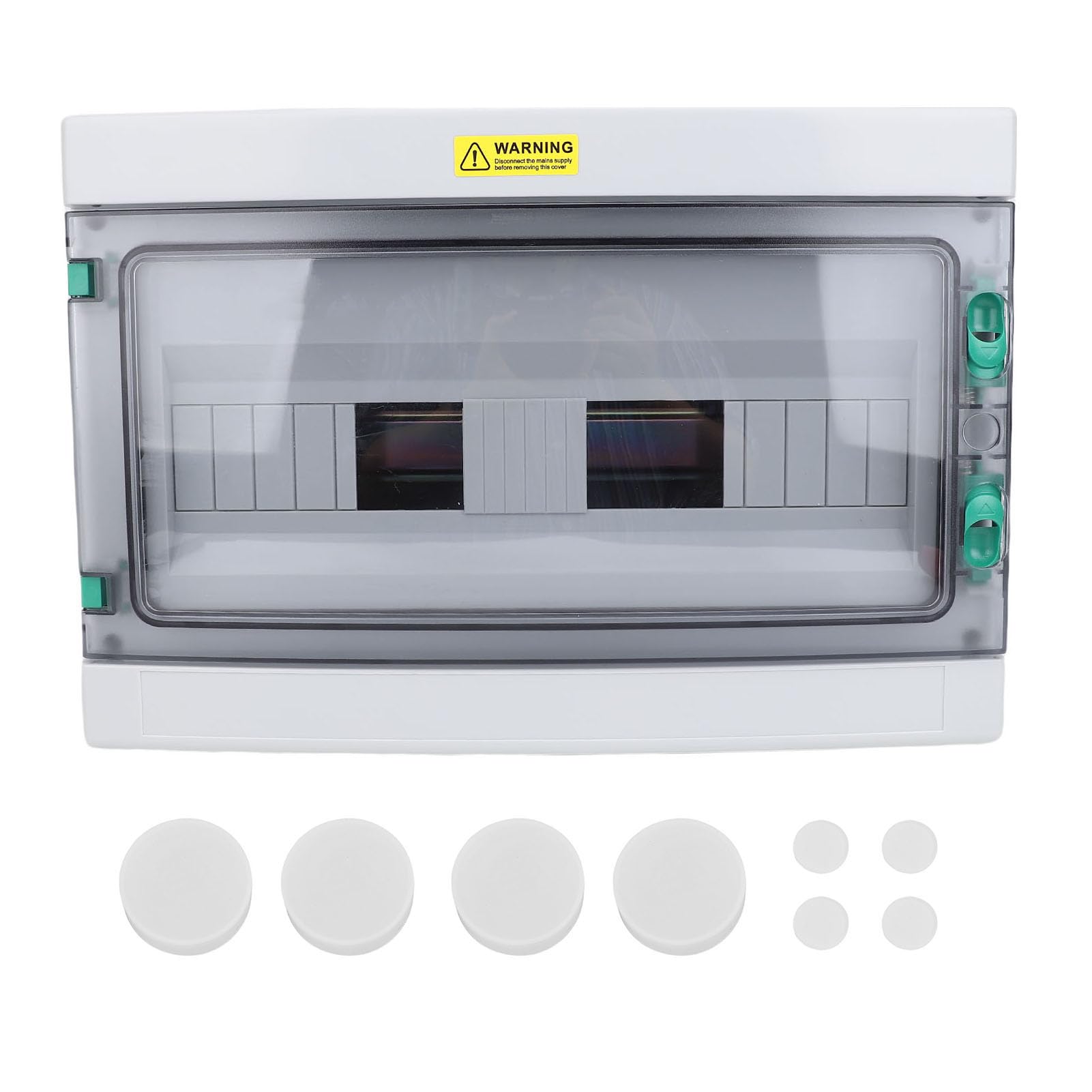 Ejoyous 18-kierunkowa Skrzynka Rozdzielcza Zasilania, Zewnętrzna Skrzynka Rozdzielcza ABS PC IP66 z przezroczystą pokrywą, Miniaturowa Wyłączników Automatycznych o Grubości 2,8 Mm do Okablowania