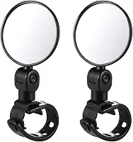 BESPORTBLE Espelho Retrovisor de Bicicleta 2Pcs, Giratório 360°, com Refletor Traseiro e Montagem no Guiador