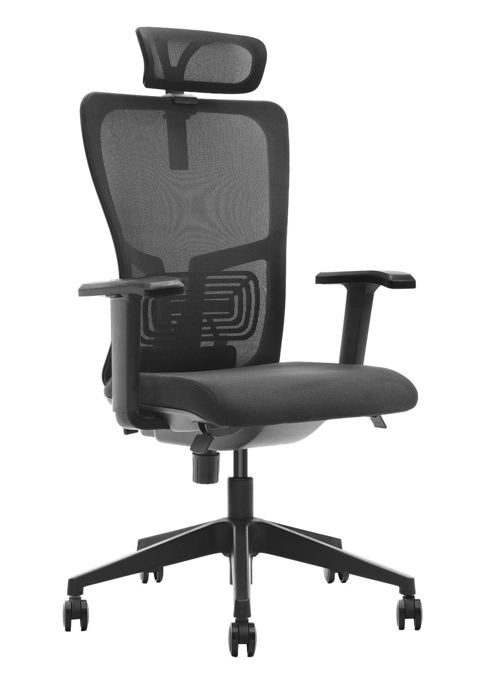 DeckUp Zeus High Back Executive Mesh Office Chair (Black, BIFMA Certified, 3 Years Warranty)