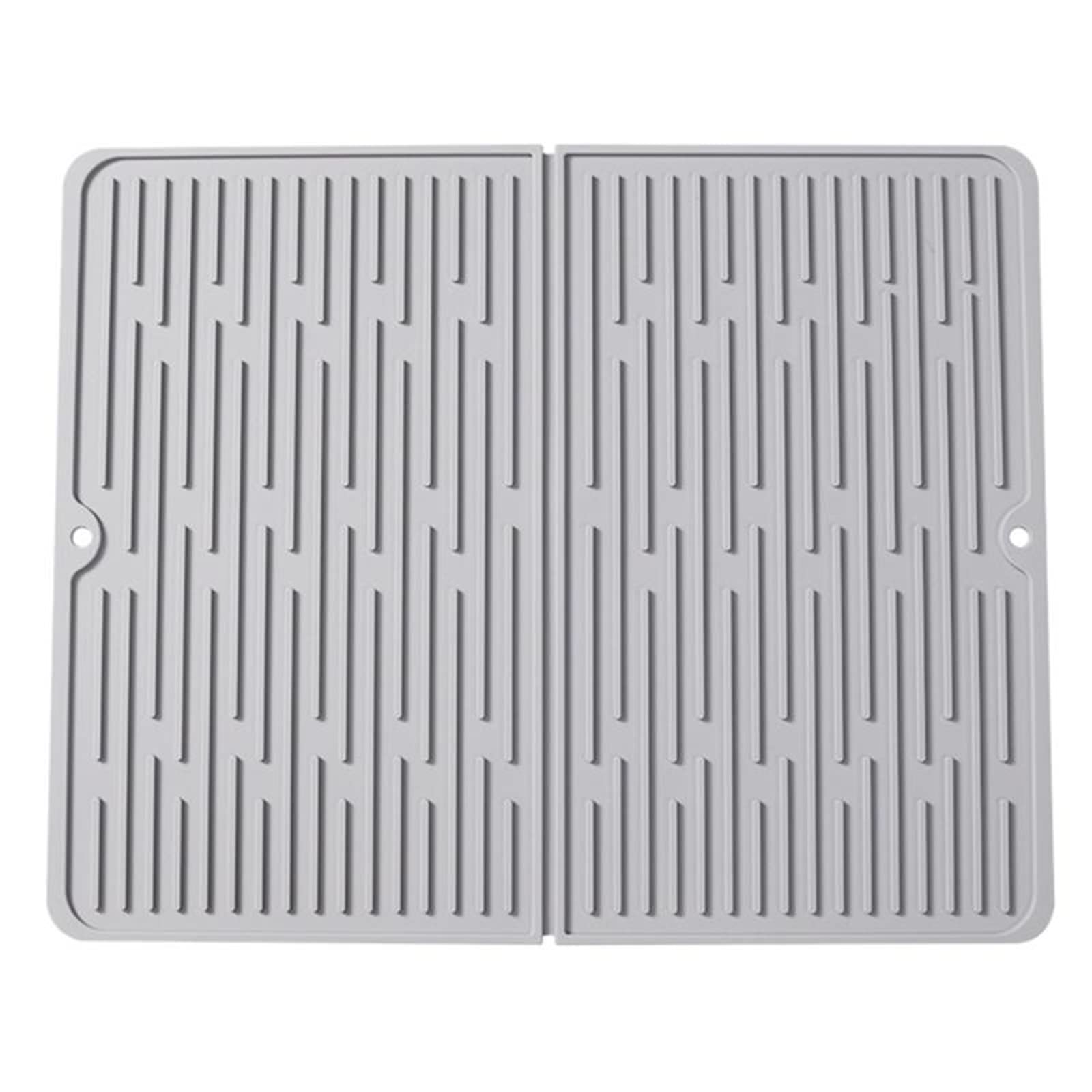 JINGYAN Tappetini per lavello Foldable Insulated Soft Rubber Dishes Protector Sink Mat Table Kitchen Home Anti Slip Drying Drain(Grey)