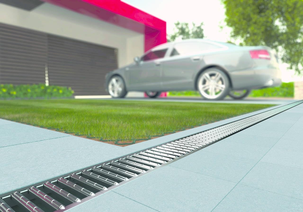 Set kitCanaletta di Scolo Acqua Carrabile 100X13 cm, Cana Acqua Piovana PP-PE con Griglia Scolo Acqua Piovana, Canalette Scolo Acqua Piovana per Interrati Garage ed Altro (100X13 KIT 3 PZ)