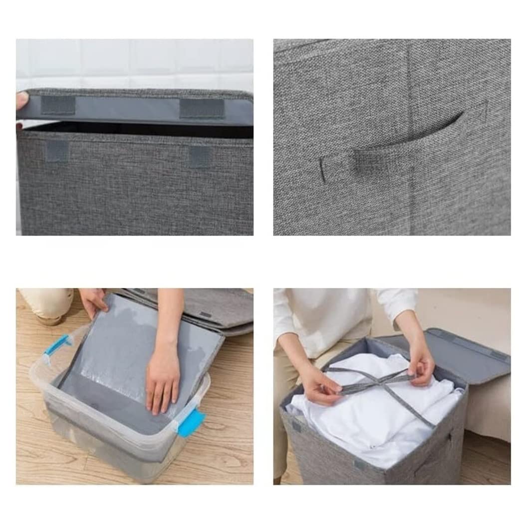 Cesto Ropa Sucia Cesto De Ropa Sucia Contenedor Almacenamiento Plegable con Tapa Cesta Artículos Diversos En La Sala Estar Hamper(B)