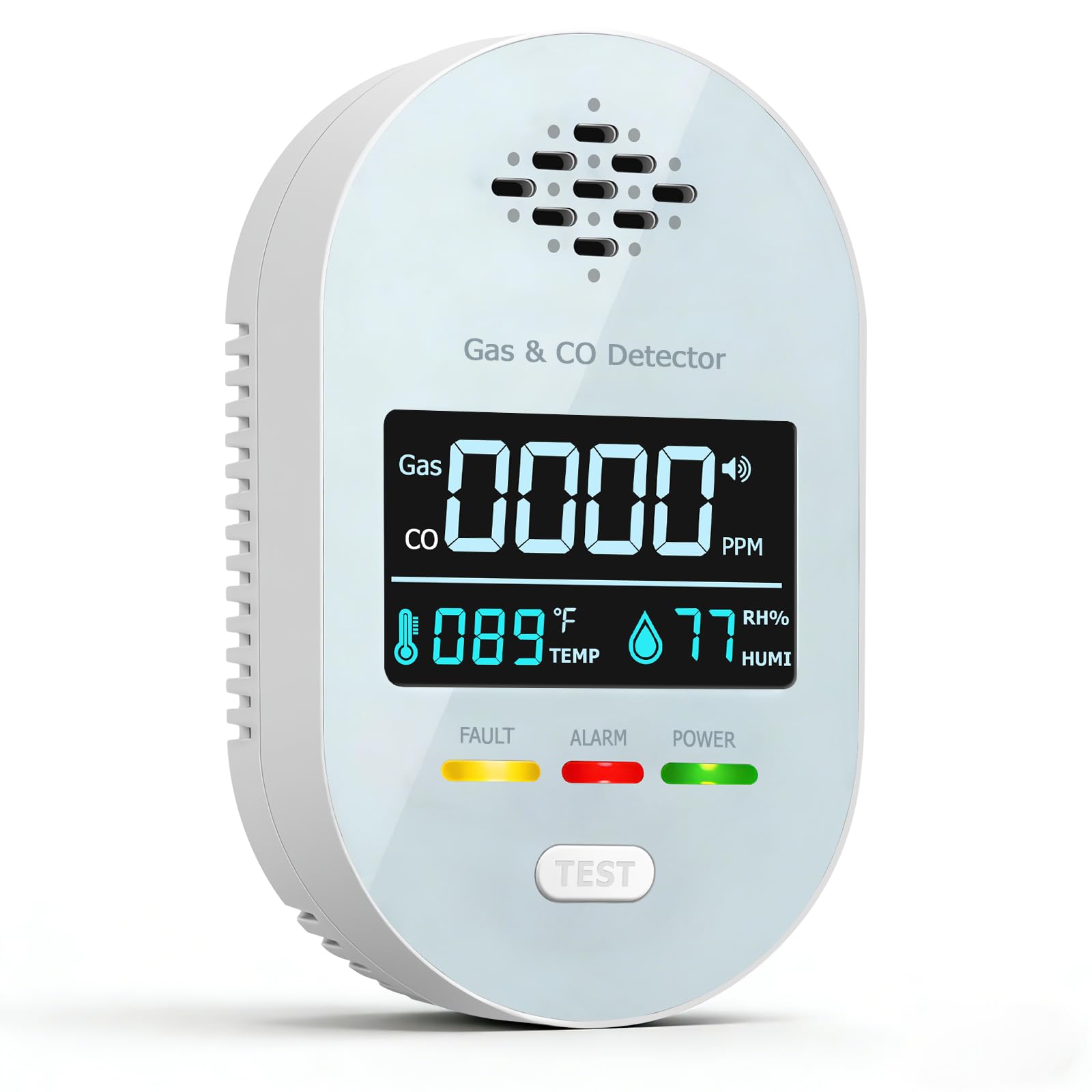 4 in 1 sensore di temperatura e umidità, termometro d'atmosfera con allarme acustico, LCD digitale igrometro Digitale per Interni, termometro igrometro per interni con schermo HD e display - Bianco