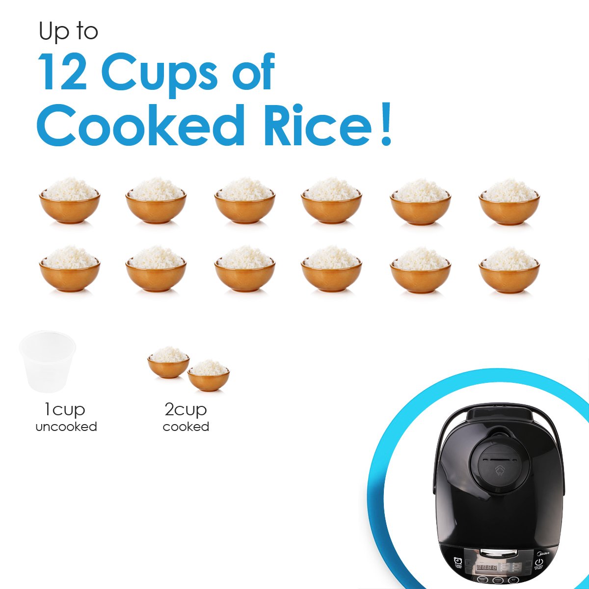 Amazon | Midea 炊飯器 スロークッカー マルチクッカー 10カップ