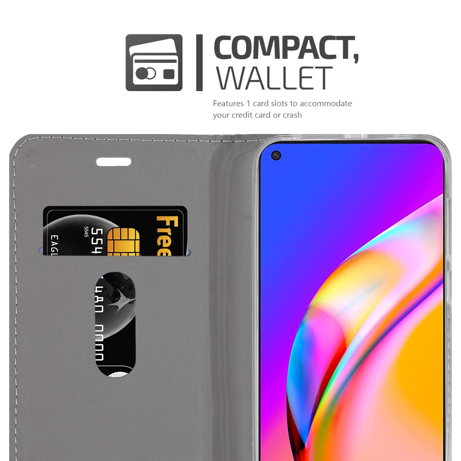 Cadorabo Custodia Libro compatibile con Oppo A94 5G in GRIGIO