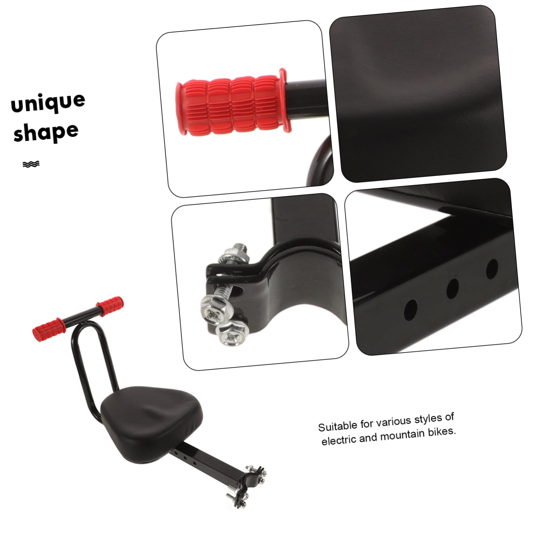 UPKOCH Asiento Infantil para Bicicleta de Montaña, Negro Reposabrazos