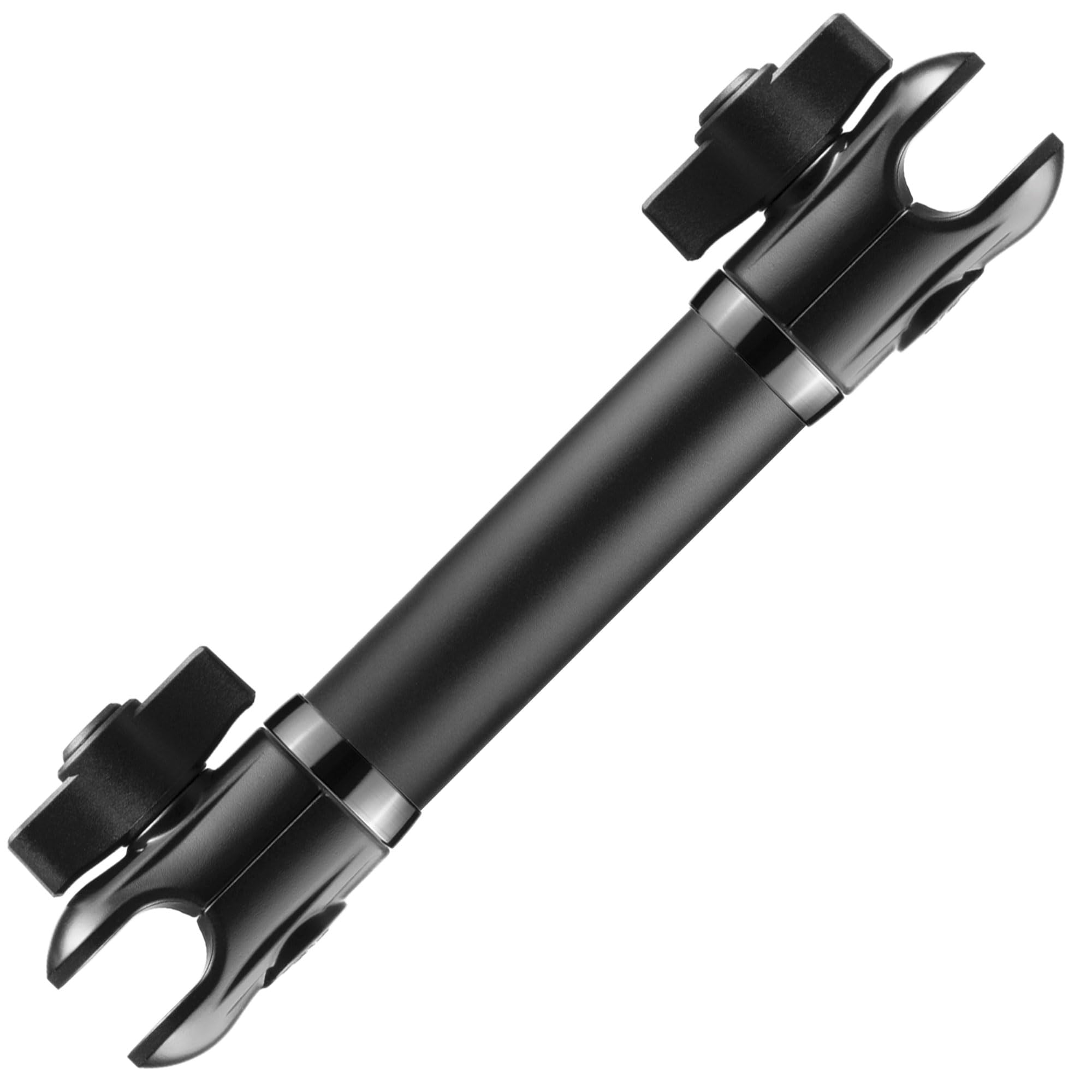 Tackform7" Long 20mm Ball and Socket Arm DuraLock 20 Series Aluminum Tube Arm | Dual 20mm Sockets and Optional Anti-Theft Knobs | Black