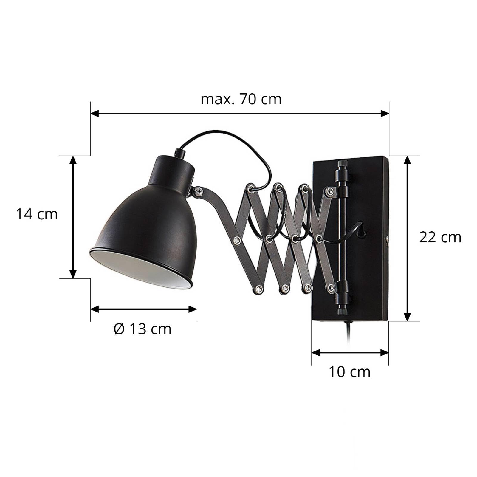 Lindby Lámpara de pared Merle (Moderno) en Negro hecho Metal e.o. para Dormitorio (1 llama, E14) aplique