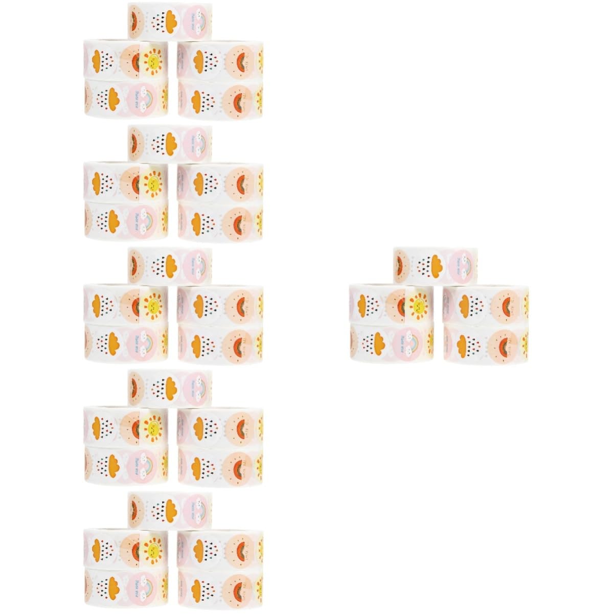 6 Set Etichetta Adesivi Per Buste Adesivi Per Etichette Di Buon Compleanno Grazie Per L'imballaggio Confezione Costume Chiaro in ​​lamiera Di Rame 5rolls*6