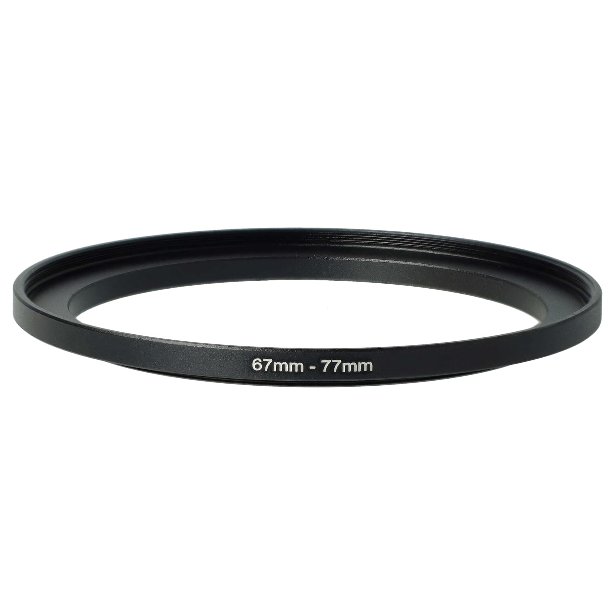 vhbw Adapter Step-Up Ring od 67 mm do 77 mm do obiektywu aparatu - adapter filtra, metal, czarny
