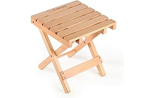 Woodi Camping Stool: One-Step Installation, Folding, Beech Wood