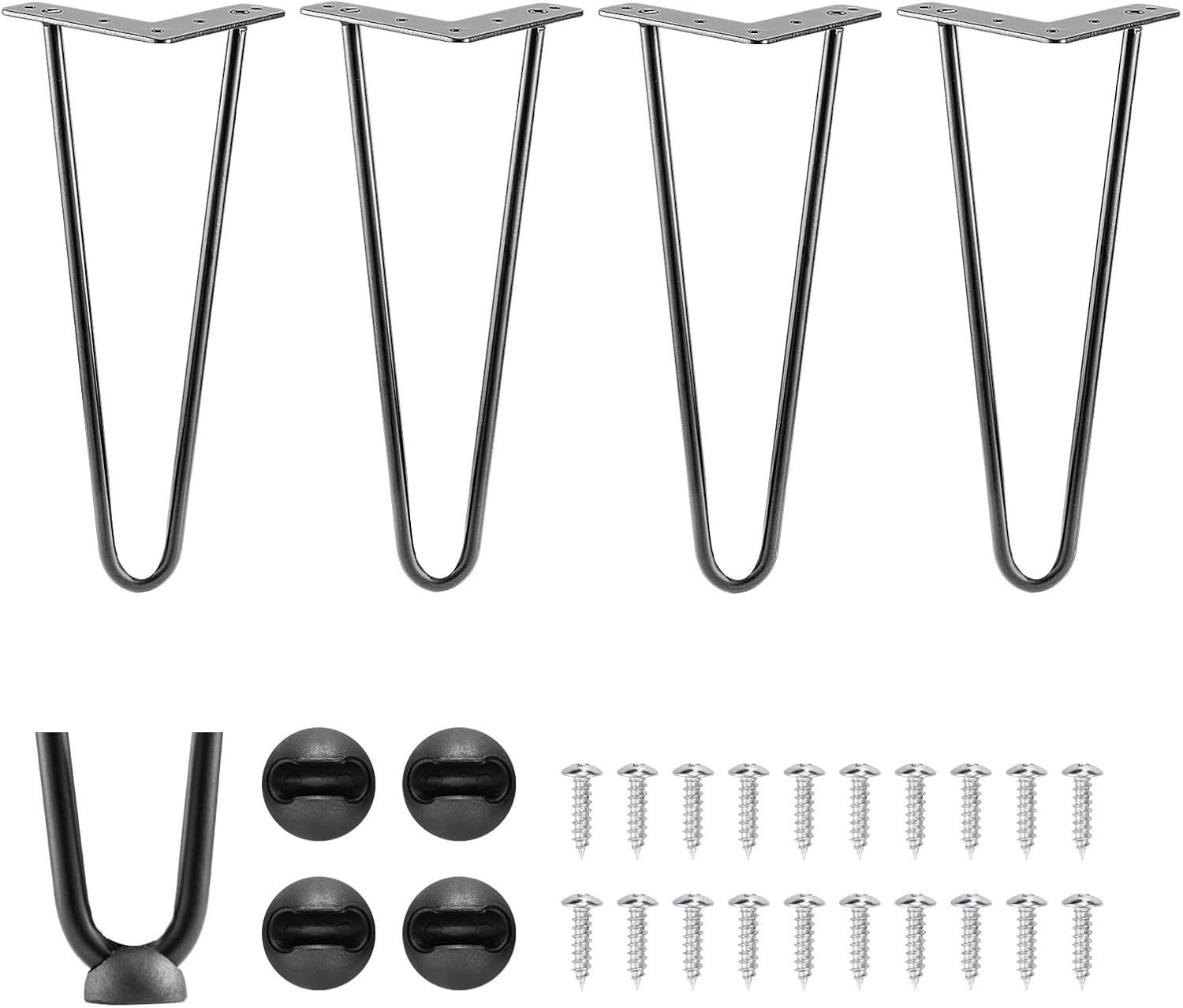 Ironalita 34 Inch Hairpin Legs For Furniture Set Of 4, Heavy Duty 3 Rod Metal Table