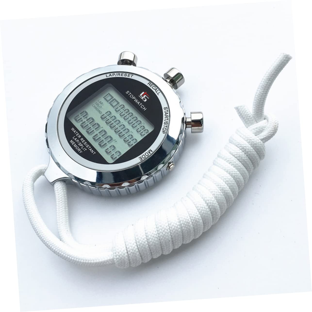Cronometro Digitale in Acciaio Inox a 3 File per Allenamento | Display Lcd, Impostazione Timer, Formato Portatile con Tracolla, Conteggio 120 Corsie