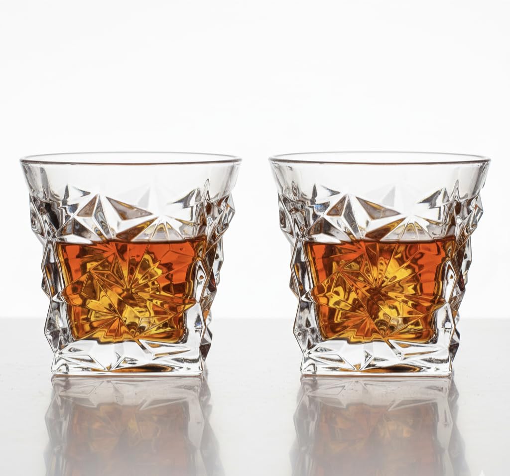 Classic Whiskey Glasses Set - 2 Premium Tumblers -17