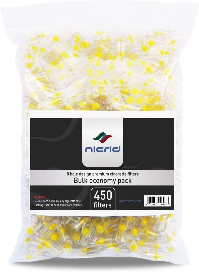 Nicrid 8 Hole 450 Disposable Cigarette Filters That Remove