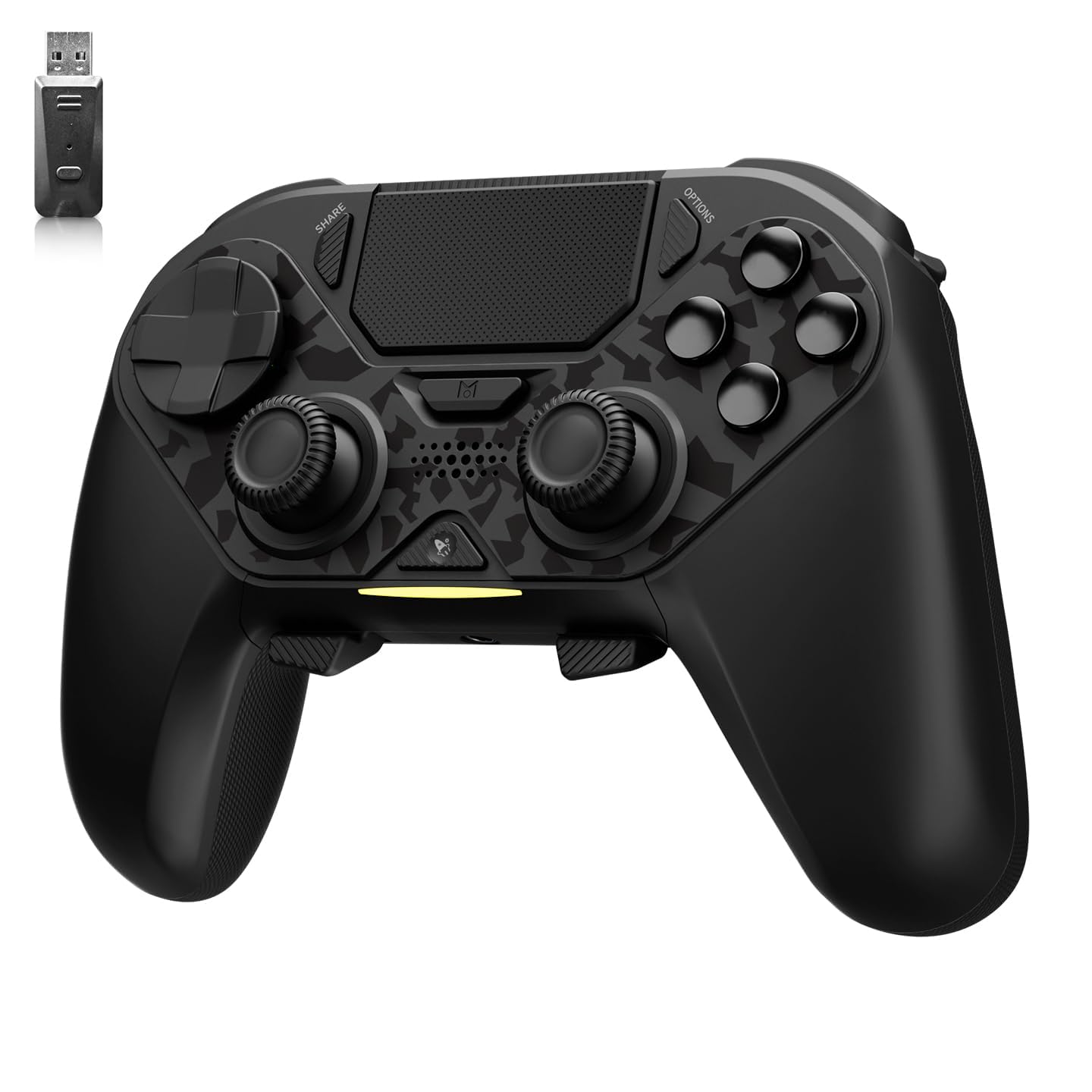 AceGamer Controller wireless Hypershadow 2.4G per PS4/PC/Switch/iOS/Android/Steam Deck, joystick TMR, grilletto istantaneo, pulsanti meccanici, 4 pulsanti macro posteriori, turbo, giroscopio a 6 assi