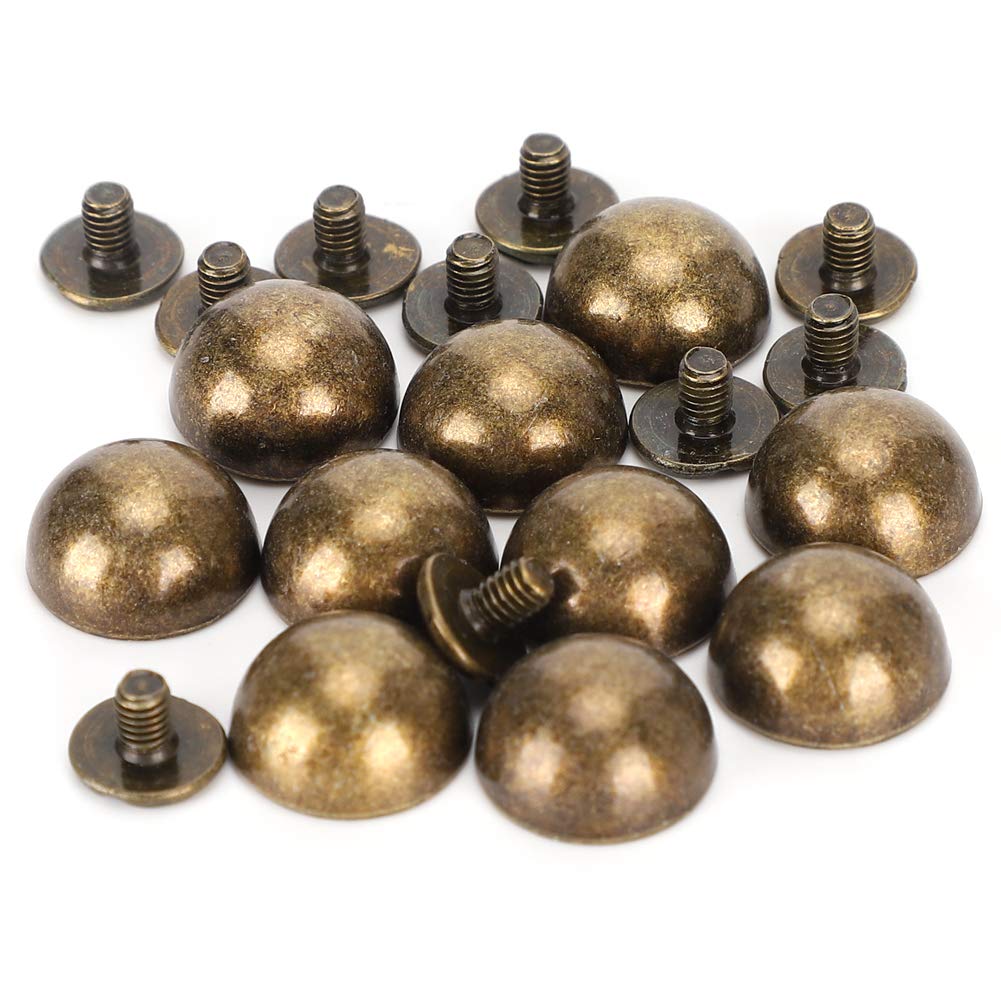 Fdit 30 Set di Rivetti a Fungo Color Bronzo a Vite 12mm Borchie a Fungo Grandi e Punte in Metallo con Chiusura a Vite in Pelle Fai da Te