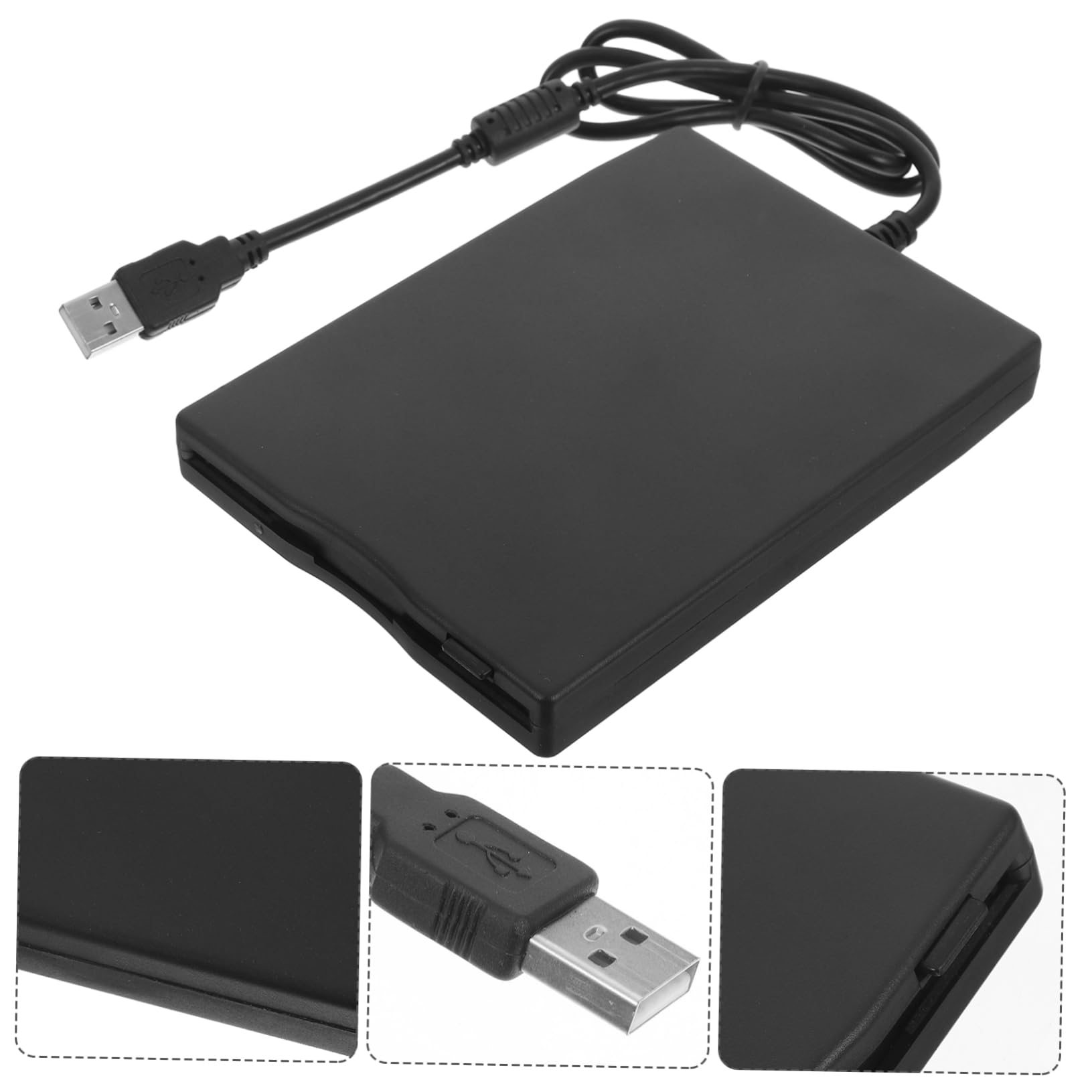 SHINEOFI Lettore Floppy Disk Esterno USB Portatile 3,5 Pollici Compatibile con Più Sistemi Operativi con Funzione Plug And Play in Materiale Abs per PC Laptop Desktop