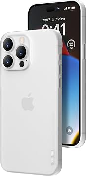 0.012 inch 0.3 mm Ultra Thin iPhone 15 Pro Case memumi Matte Texture Original Design Fingerprint Resistant Scratch Resistant Wireless Charging Compatible 6.1 inch Popular Case Cover Trans-White