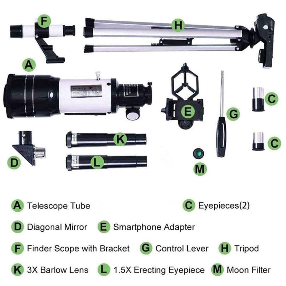 Astronomical Telescope Teleskop refraktorowy Teleskop astronomiczny Statyw Teleskop dla początkujących Obserwowanie gwiazd Przenośny teleskop astronomiczny dla początkujących Teleskop astronomiczny